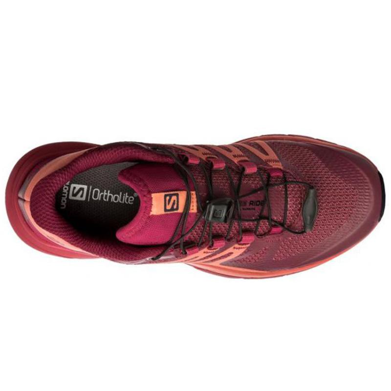 SALOMON Sense Ride 4 Нескользящие, Износостойкие, Дышащие Низкие кроссовки для улицы Женские Красно-оранжевые кроссовки 398486