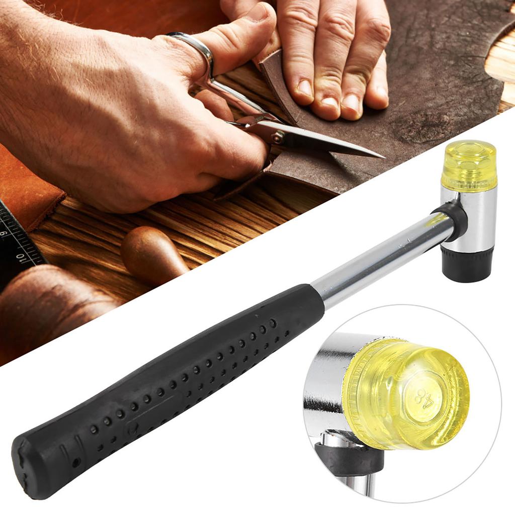 Double Face Detachable Rubber Head Hammer Leather Craft Handcraft Mallet with Steel Handle