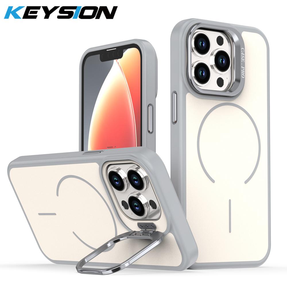 KEYSION Матовый чехол для телефона с покрытием Soft-touch, подставка для линз, для Magsafe, для iPhone 11 12 Pro Max, магнитный, беспроводная зарядка, противоударный