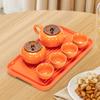 Persimmon Shaped Kungfu Tea Set Gift Box Easy To Clean Infuser Pot for Outdoor
