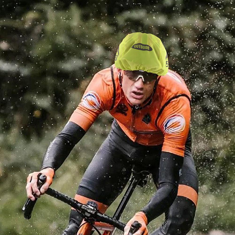Bicycle Helmet Cover with Reflective Strip Safety Helmet Cover Waterproof Riding Helmet Rain Cover for Mountain Road Bike Helmet