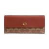 Coated Canvas With Calfskin Wallet Regular Women's Brass & Charcoal CAT55-B4XHG