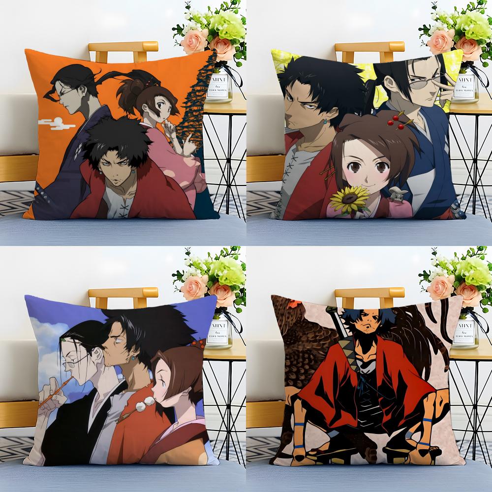 Аниме Самурай S-Samurai Champloo Наволочка Льняная Наволочка Мягкая Для Дивана Кровати Комнаты Дома Декор
