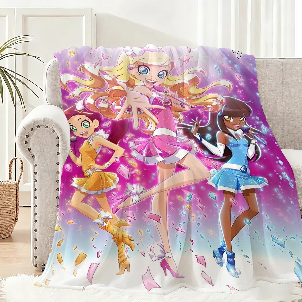 Anime TV L-LoliRock Throw Lightweight 240g Flannel Blanket Soft Skin-friendly for Summer Cooling