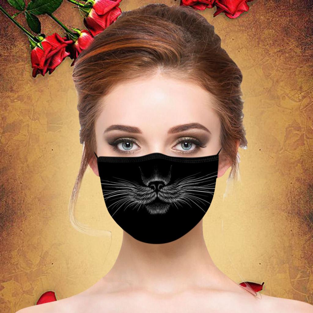 Взрослая моющаяся и многоразовая дышащая маска от ветра и смога с рисунком бороды