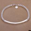 Copper-Plated 925 Silver Fashion Box Chain Bracelet with Middle Plate
