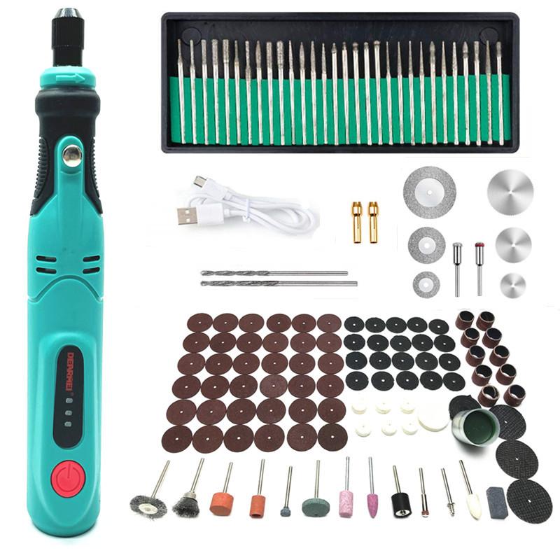 Аккумуляторная шлифмашина с регулируемой скоростью (3 скорости), USB-зарядка, мини-дрель, ручной электроинструмент, полировальная машина