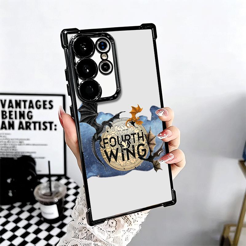 F-Fourth W-Wing Dragon Plating Phone Case For Samsung Galaxy S24 S25 FE S26 Edge S23 Ultra S22 S21 Plus S20 Anti-Fall Airabag Co