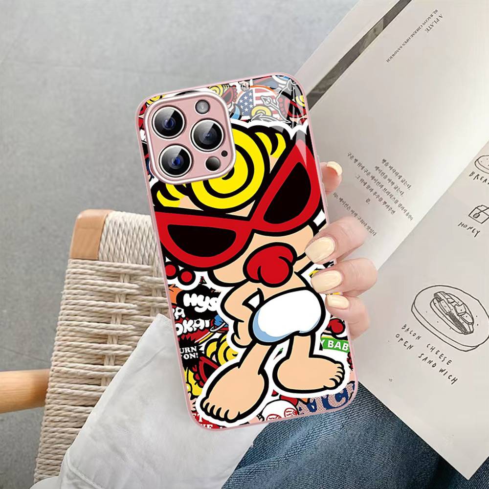 H-Hysteric Cute M-Mini Tempered Glass For Iphone 14 13 12 11 Pro Mini XS MAX 14Plus X XS XR Cover
