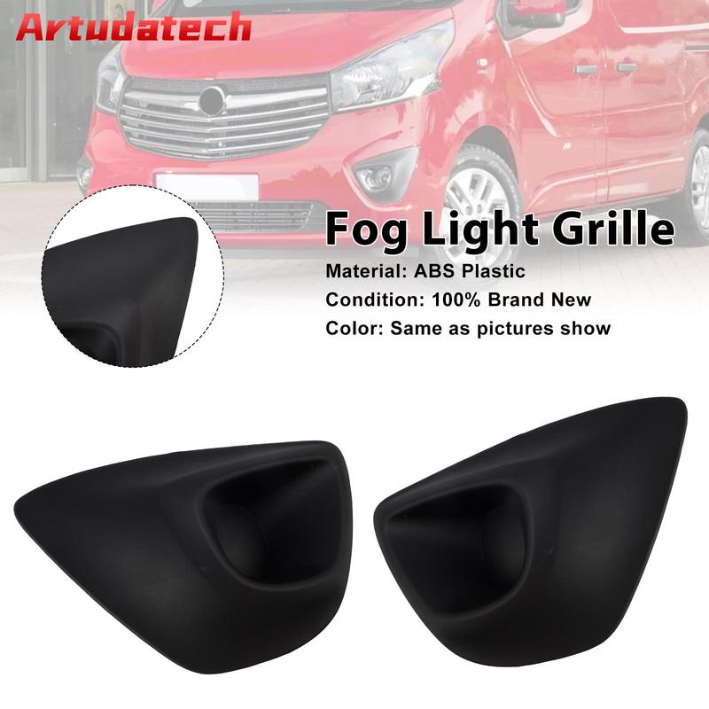 Artudatech 2PCS Front Bumper Fog Light Cover Grille Fit for Vauxhall Vivaro B MK2 2015- Car Accessories 2016 2017 2018