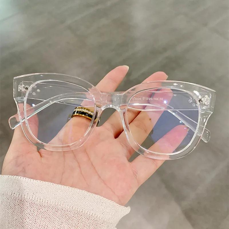 Full Frame Retro ladies Men Optical Computer Eyeglasses New Large Square Anti Blue Light Glasses Frames Decoration Fake Eyewear