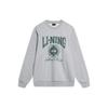 Li Ning Sports Lifestyle Series Letter Number Print Round Neck Pullover Sweatshirt Unisex Sweatshirt Floral-Gray AWDTB59-8