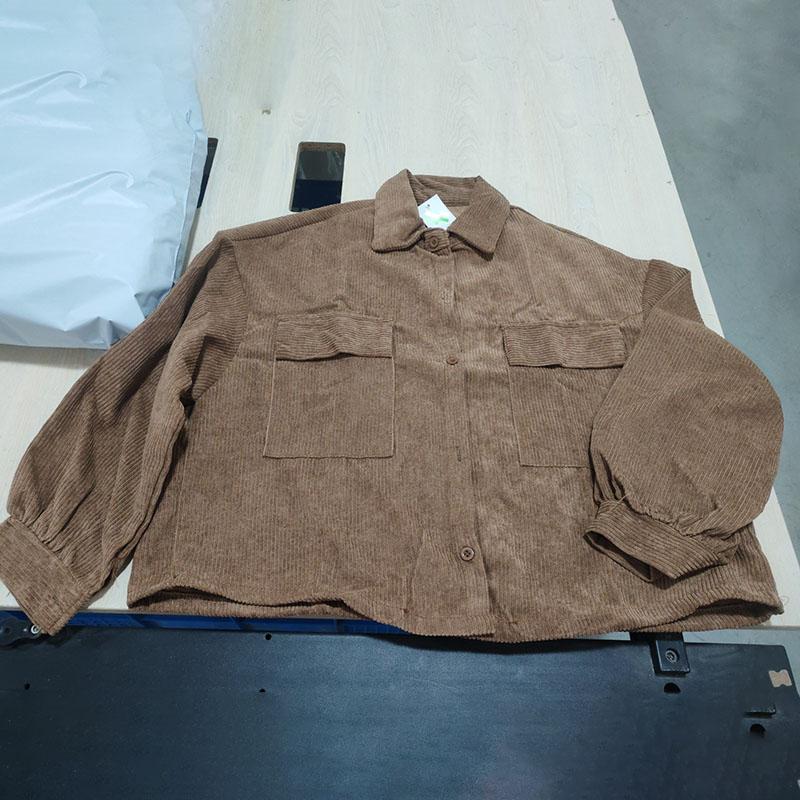 Простая вельветовая рубашка с двумя карманами, женская осенне-зимняя модная короткая куртка, блузка