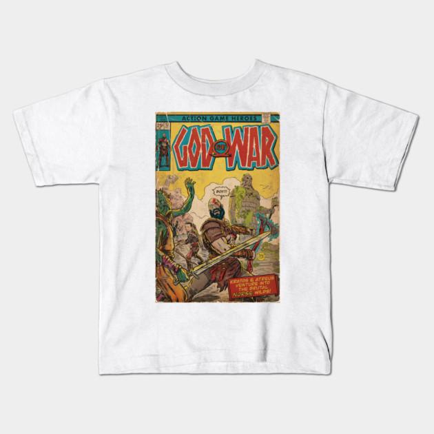 Boys Girls Soft Cotton Graphic Tees God Of War Fan Art Comic Book Cover T-shirt Breathable Daily School Wear Kids T-Shirts