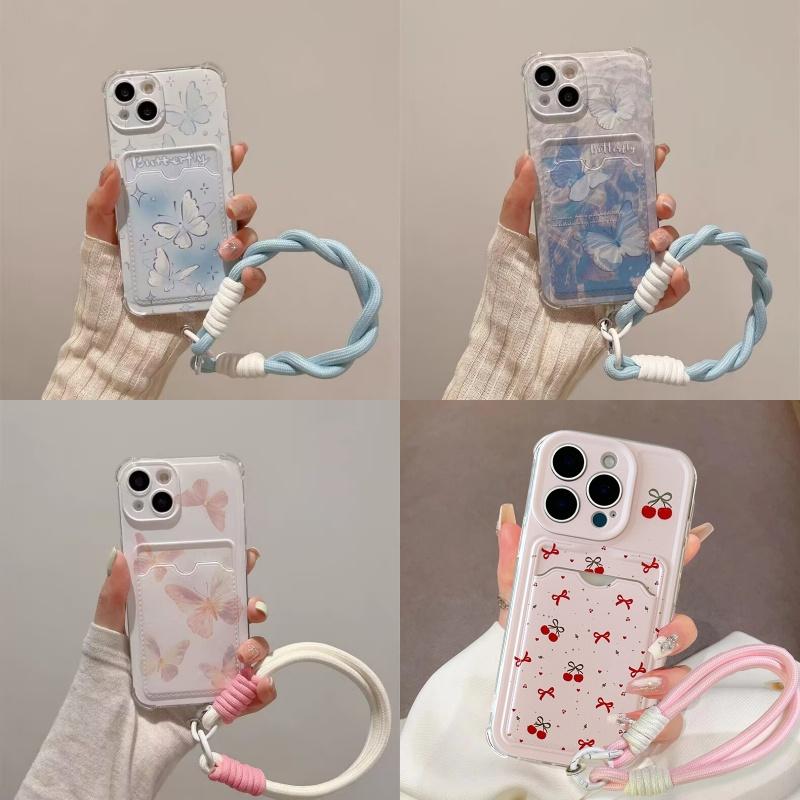 Butterfly Lanyard Phone Case For VIVO V50 V40 V30 Pro Y36 Y03 Y20 Y04 Y18 Y28S Y20 Y02 Y33S Y17S Y21 Y35 Y100 Y15S Y02S cover