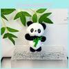 Lovely Soft Plush Panda Keychain Unique Bamboo Leaf Design Great For Souvenirs