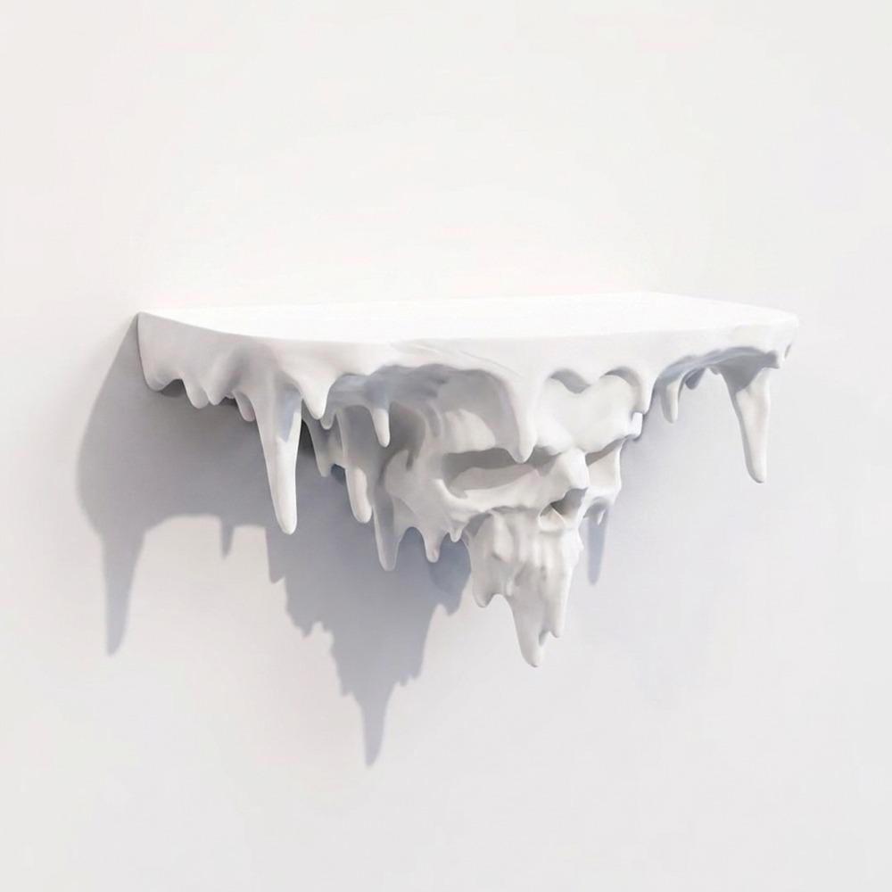 Dark Gothic Icicle Skull Melting Wall Shelf Plastic Wall Storage Rack  Living Room