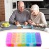 Pill Box Organizer Food Grade 28 Compartments Large Capacity Compact Design Dust-Proof Container Monthly Pill Organizer