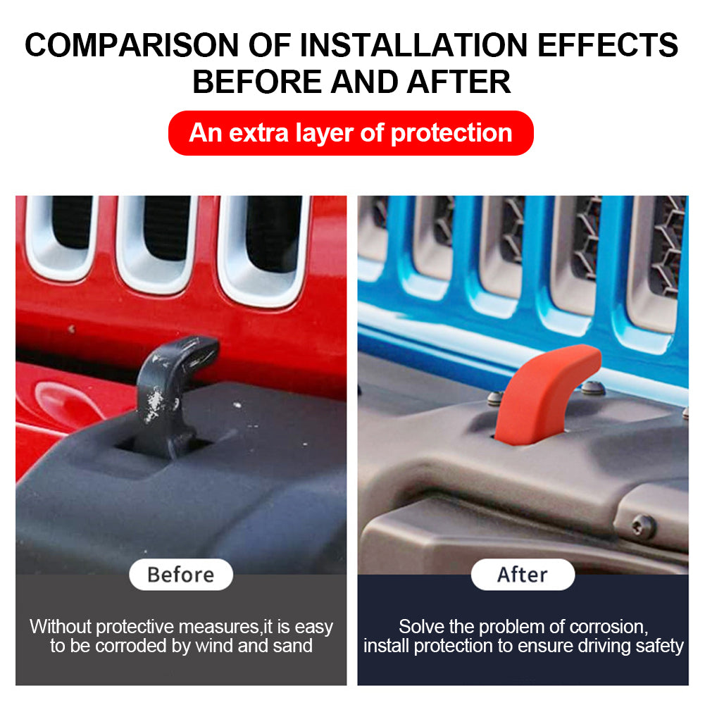 2PCS Front Bumper Tow Hook Cover For Jeep Wrangler JK JL Gladiator JT 2007-2024 Silicone Hook Cushion Protector Car Accessories