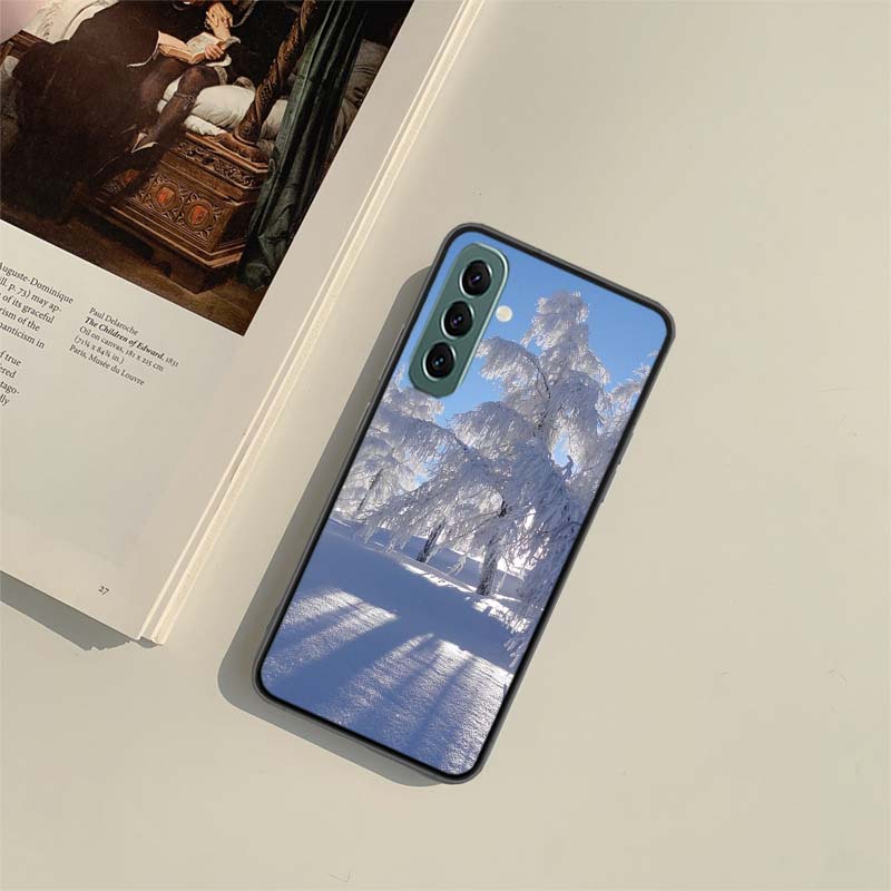 New Landscape Winter Light Snow Luxury Phone Case For Samsung S24 FE Galaxy S22 Ultra S25 Edge S21 S23 FE S20 Plus Cover Shell C