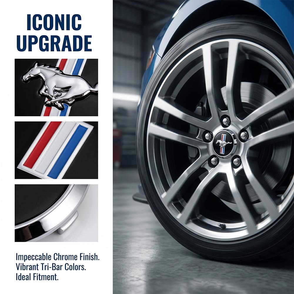 68MM Car Wheel Center Hub Caps Sticker Badge Tire Rim Covers For Ford Focus Mk2 Mk3 Mk7 Fiesta KJ28 Ranger Kuga Mustang F150 Bronco