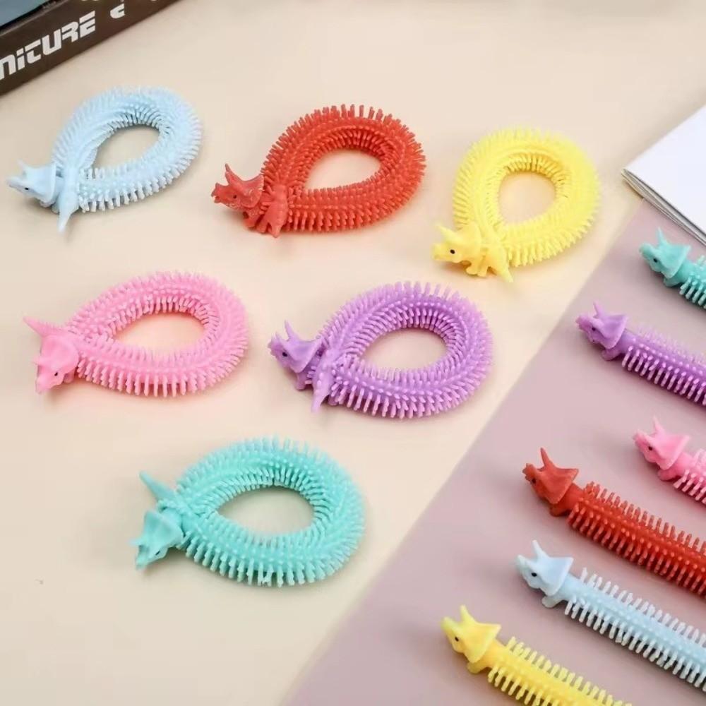 10pcs Stress Relief Stretch Fidget Toy Soft Dinosaur Squeeze Toy Fun Stretching Rope Toy Kids