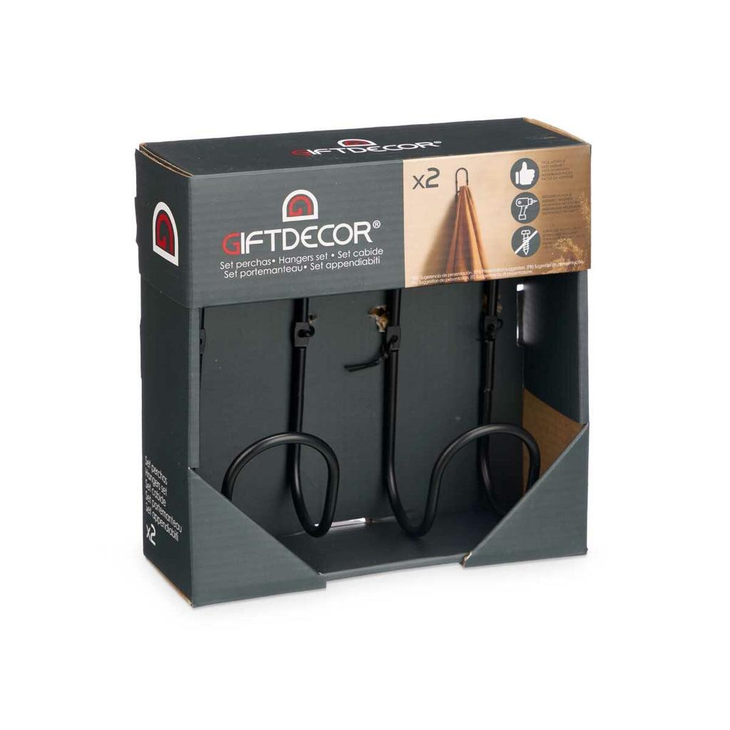 Черные металлические крючки, партия 2 шт. (6 единиц)