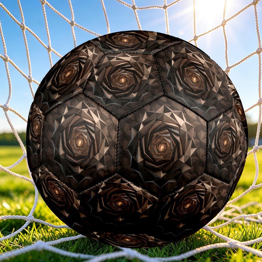1pc Geometric Spiral Themed Soccer Ball, Size 5, Lightweight PVC Material, Outdoor Training Soccer Ball Gift. q62273