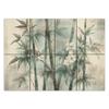 Wallpaper bamboo shoots with flowers on textured background