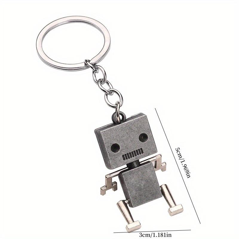 Creative Movable Robot Keychain Retro Simple Cute Cartoon Pendant Keychain Chain 1pc