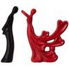 Страстная влюбленная обнимающаяся пара фигурка | Красивая керамическая статуэтка для домашнего декора (Набор из 2 шт., красный и черный)