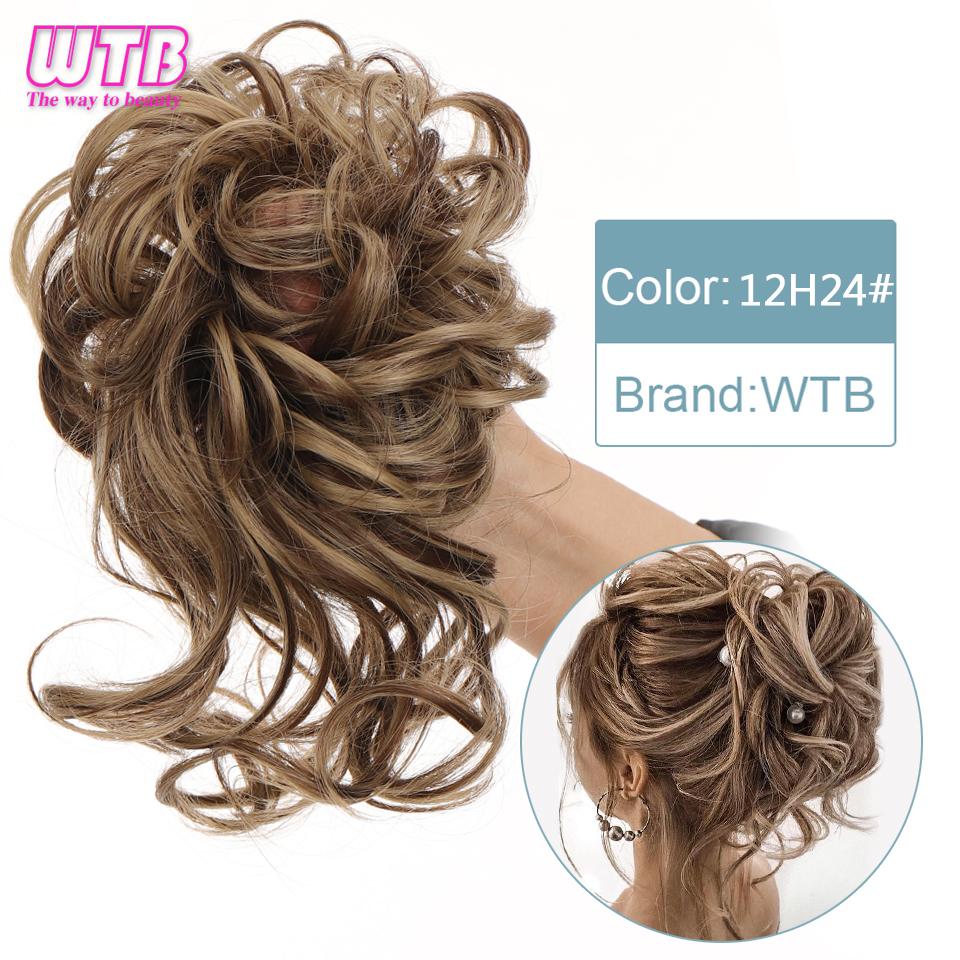 Short Messy Fluffy Chignon Donut Hair Bun Pad Elastic Hair Rope Rubber Band Synthetic Ponytail Hair Extension