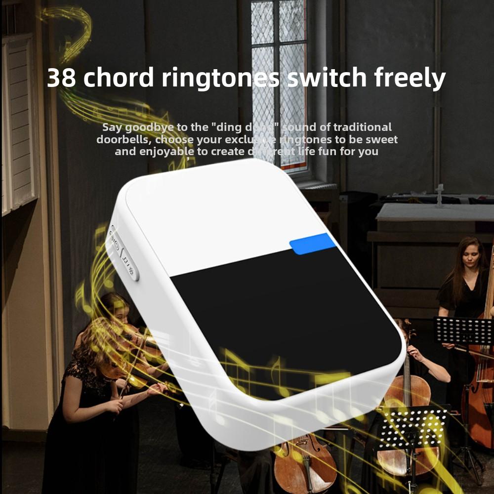Стандарт США и Европы, бытовой беспроводной дверной звонок, водонепроницаемый, без батареек, без проводов, электронный дверной звонок переменного тока, один на два