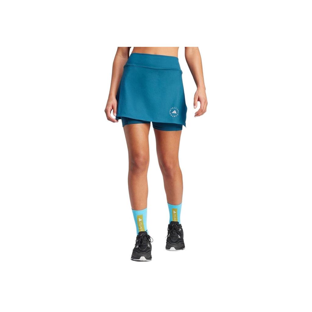 adidas Юбка с логотипом Stella McCartney Fashion Casual с принтом, женская, синяя, IN3643
