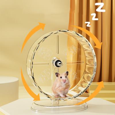 Колесо для клетки хомяка Колесо для упражнений хомяка Акриловое Прозрачное Предотвращающее скольжение Универсальное Легко чистить Со стойкой Для клетки хомяка