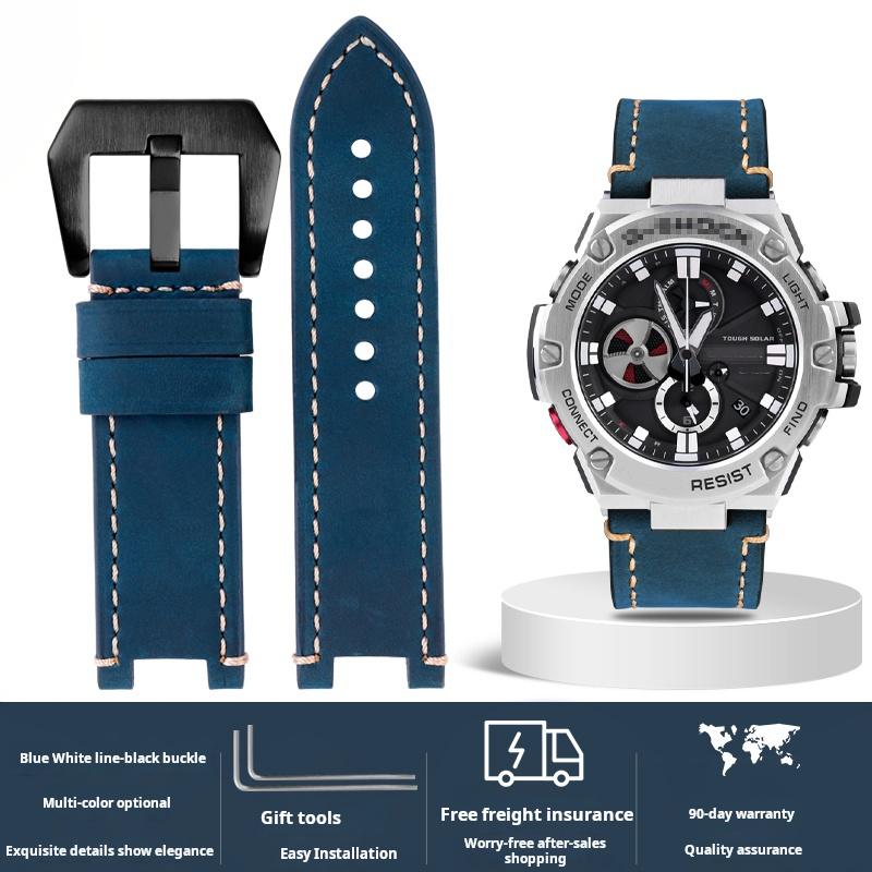 Для мужского ремешка часов серии Casio G-SHOCK Стальное Сердце GST-B100/S110/S310/W300/410/400g Винтажные аксессуары для ремешка часов из натуральной коровьей кожи