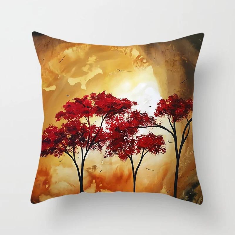 Creative Tree Pattern Pillowcase Interior Decoration Office Living Room Home Pillowcase