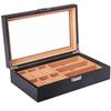 Dual-Color Carbon Fiber Leather Watch and Jewelry Storage Box: 6 Watches, 3 Bracelets/Glasses Capacity