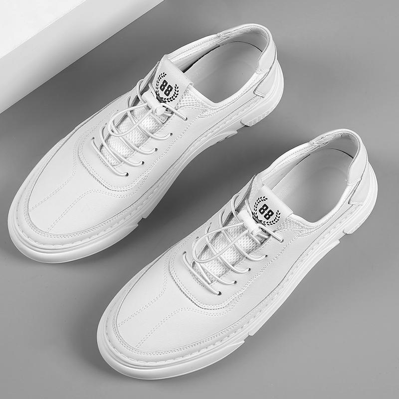 Высококачественная кожаная повседневная обувь для мужчин, дышащие кроссовки, модная белая мужская обувь для бега, отдыха, ходьбы, мужская минималистская обувь