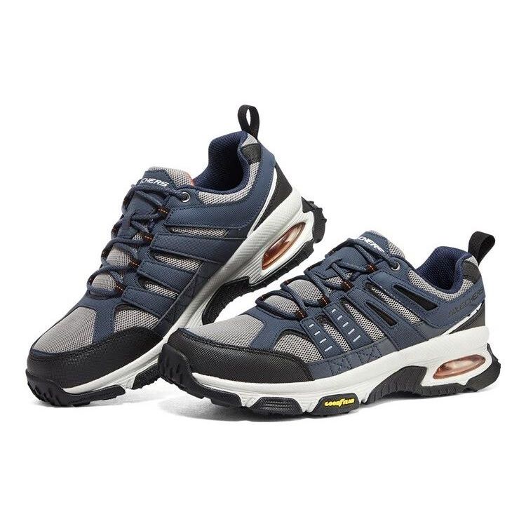 Skechers SKECH-AIR Мужские Сине-серые Низкие Беговые Кроссовки Амортизация Легкие Для Активного Отдыха Походов Ежедневной Носки 237214C-NVGY