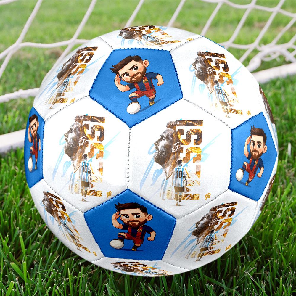 Leo Messi: Iconic Football Legend Soccer Ball Size 5 Football Machine Sewn Indoor/Outdoor Training and Matches Surprise Collection Gift