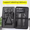 Nail Clipper & Ear Pick Set: 18-Piece Black Stainless Steel Manicure & Pedicure Tools