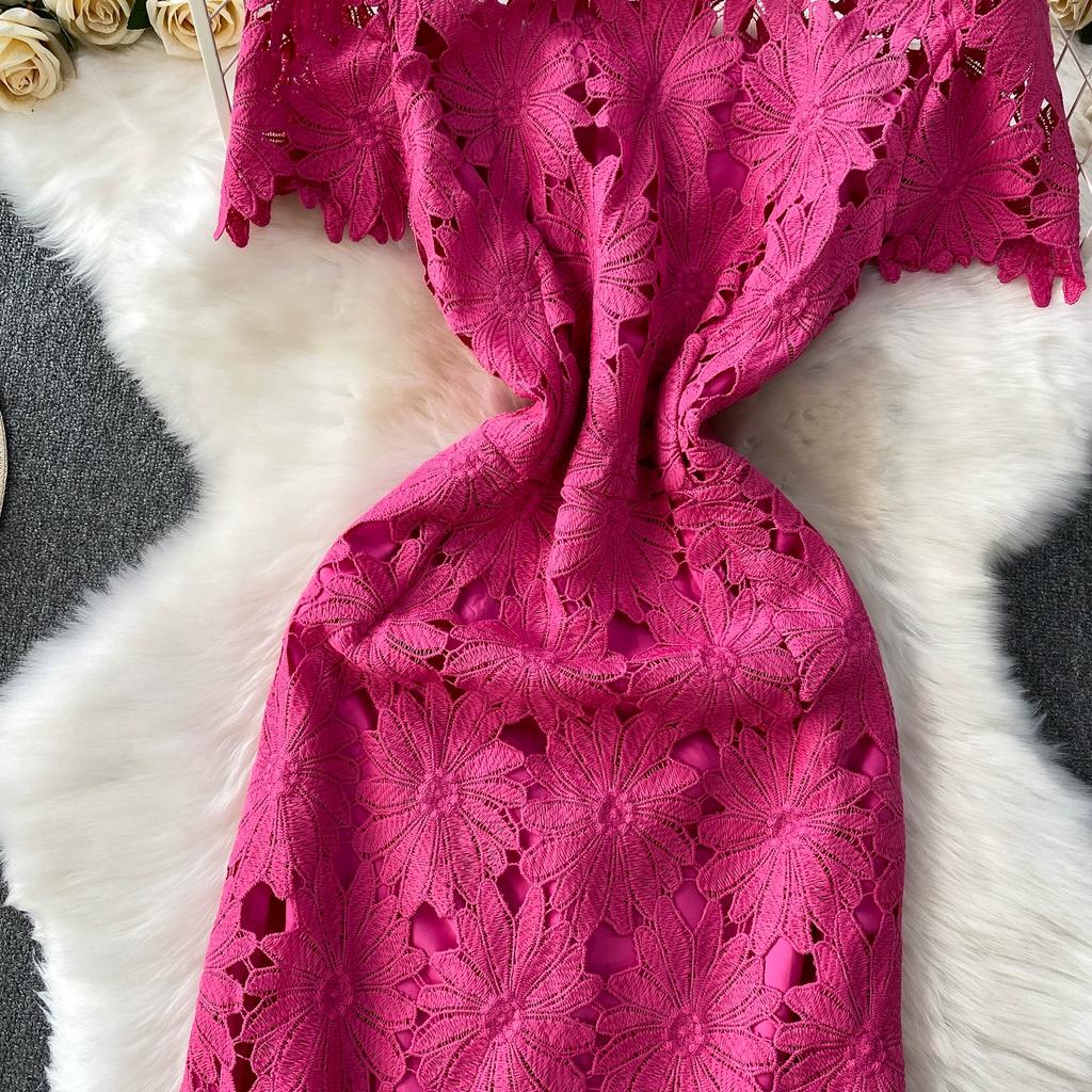 Летние Женские Элегантные Роскошные Платья Макси с Вышивкой Цветами и Кружевом, Облегающие Фигуру, для Вечеринки, с Юбкой Годе, для Выпускного