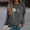 Женская модная повседневная толстовка с длинным рукавом и круглым вырезом с принтом