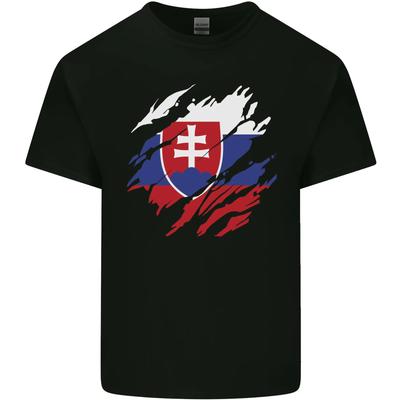 Рваный флаг Словакии День Словакии Футбол Мужская хлопковая футболка Топ