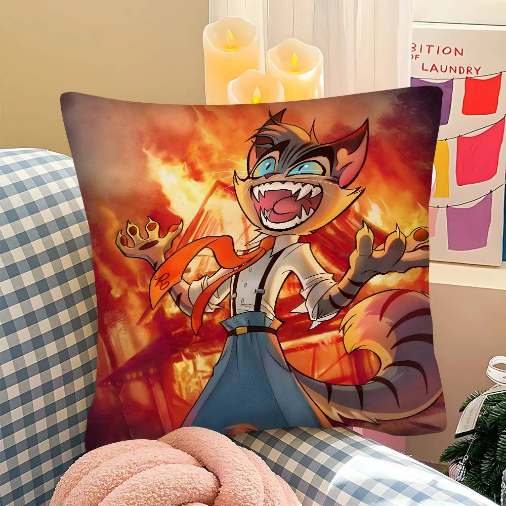 pc Lackadaisy Anime Pillow Case Fashion Square Pillowcase Bedroom Sofa Room Ins Decoration Leisure