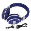 LX‑510BT Bluetooth Headset Folding Plug In Comfortable Leather Ear Cups Music Headphones for PC Phone Blue