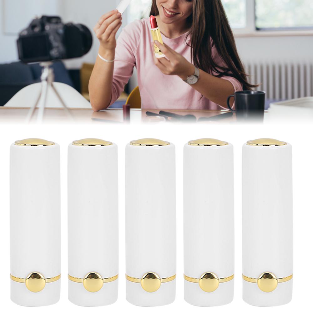 5pcs White Portable DIY Empty Lipstick Tube Lipstick Bottle Container Cosmetic Tool