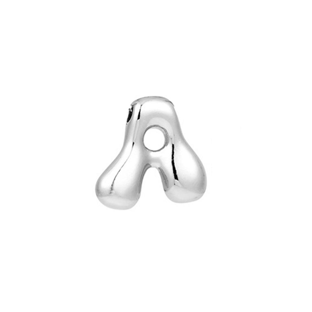 Креативное ожерелье-подвеска с буквами-пузырями A-Z для женщин Посеребренное Массивные ожерелья из нержавеющей стали Подарок