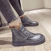 Водонепроницаемые женские зимние ботинки, короткие бочонки на плоской подошве для женщин, теплые серебристые низкие ботинки, зима 2024 года, эластичный мех